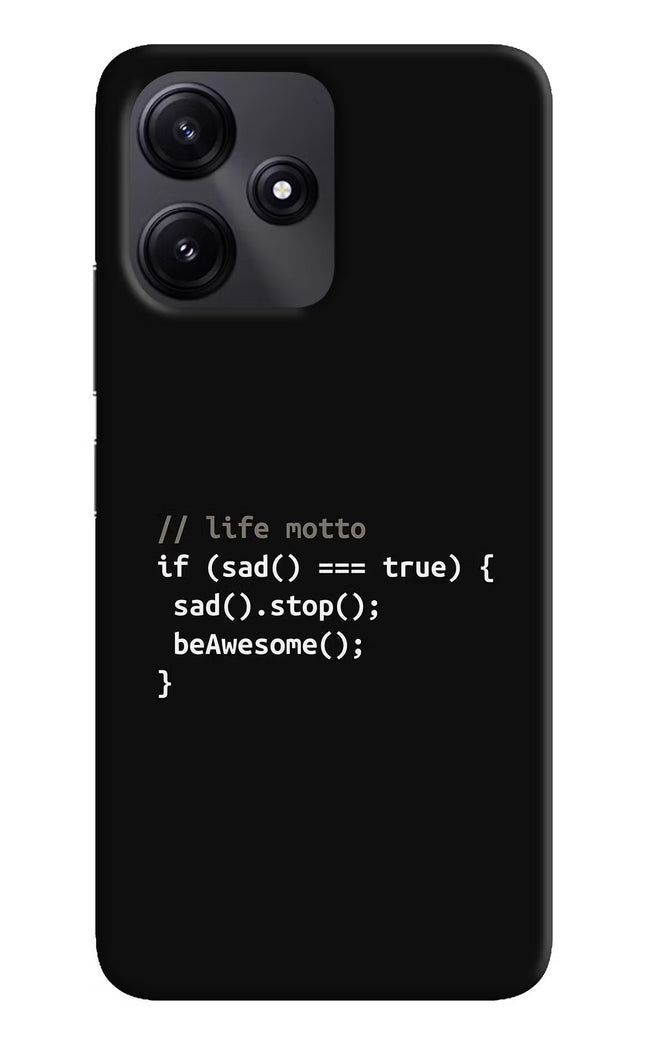 Life Motto Code Redmi 12 5G Hard Case Back Cover by Casekaro