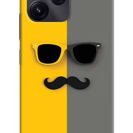 Sunglasses with Mustache Redmi 12 5G Hard Case Back Cover by Casekaro