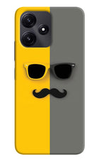 Sunglasses with Mustache Redmi 12 5G Hard Case Back Cover by Casekaro