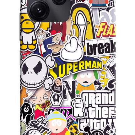 Sticker Bomb Redmi 12 5G Hard Case Back Cover by Casekaro