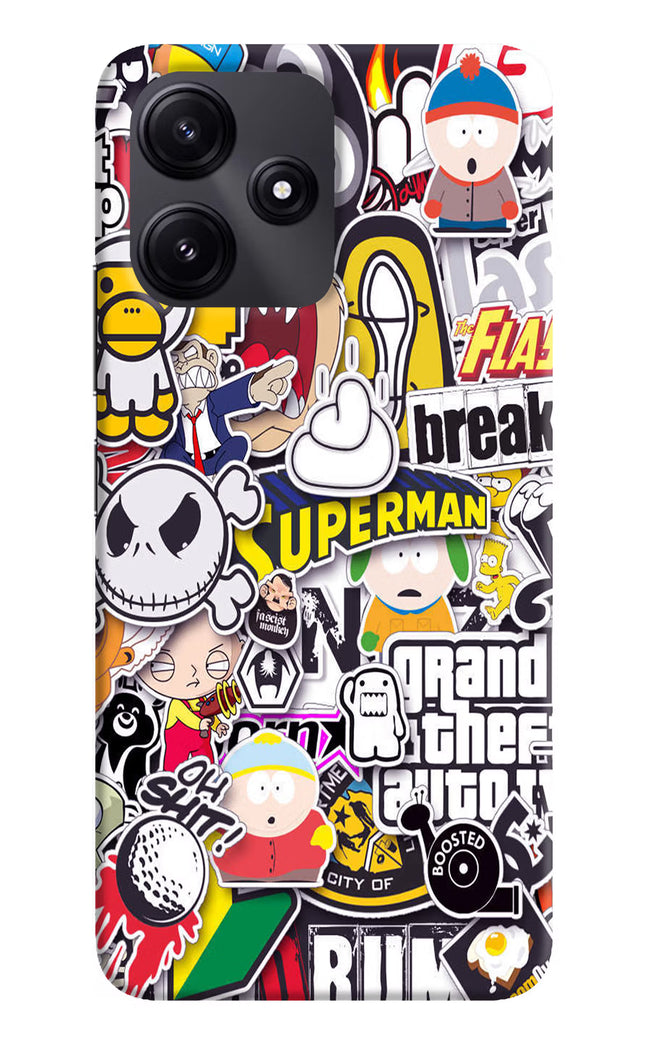 Sticker Bomb Redmi 12 5G Hard Case Back Cover by Casekaro