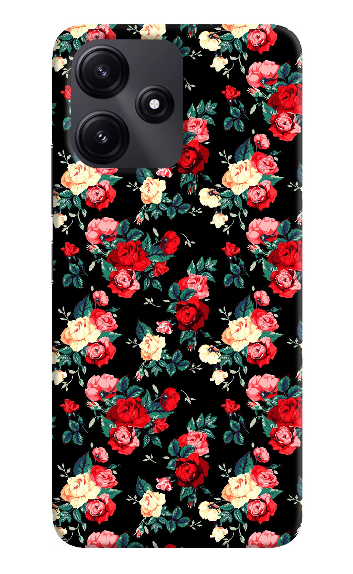 Rose Pattern Redmi 12 5G Back Cover