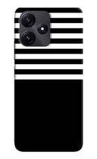 Black and White Print Redmi 12 5G Hard Case Back Cover by Casekaro