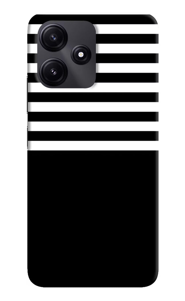 Black and White Print Redmi 12 5G Hard Case Back Cover by Casekaro