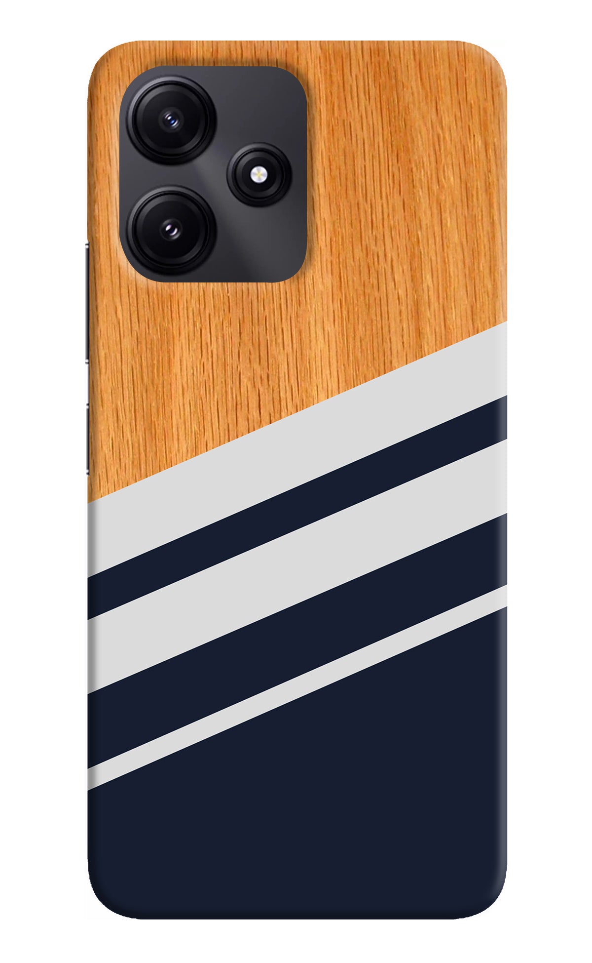 Blue and white wooden Redmi 12 5G Back Cover