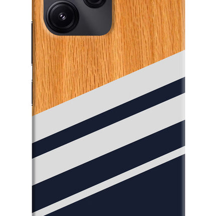 Blue and white wooden Redmi 12 5G Hard Case Back Cover by Casekaro