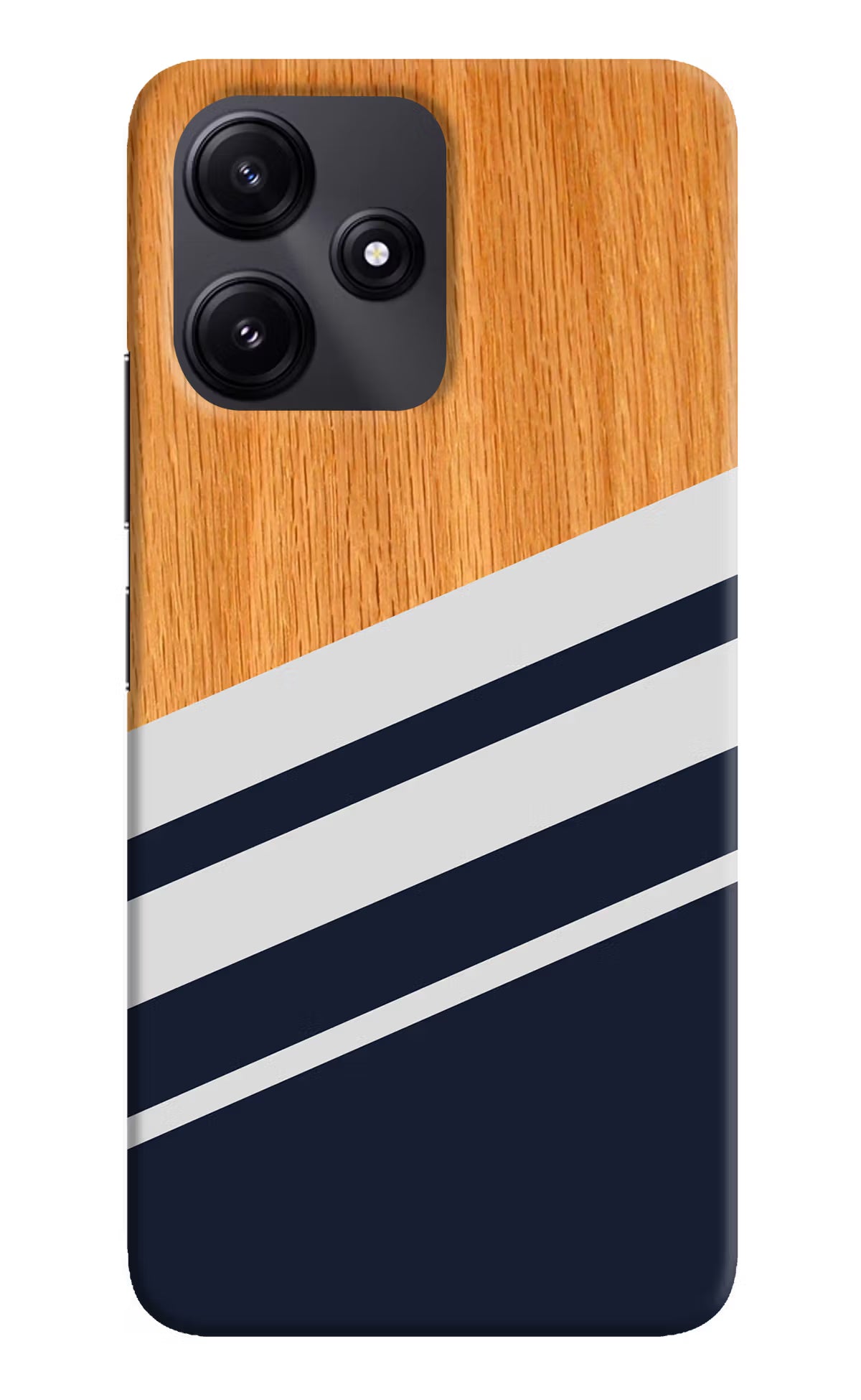 Blue and white wooden Redmi 12 5G Hard Case Back Cover by Casekaro
