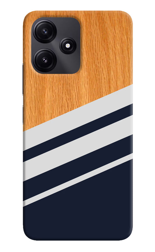 Blue and white wooden Redmi 12 5G Hard Case Back Cover by Casekaro