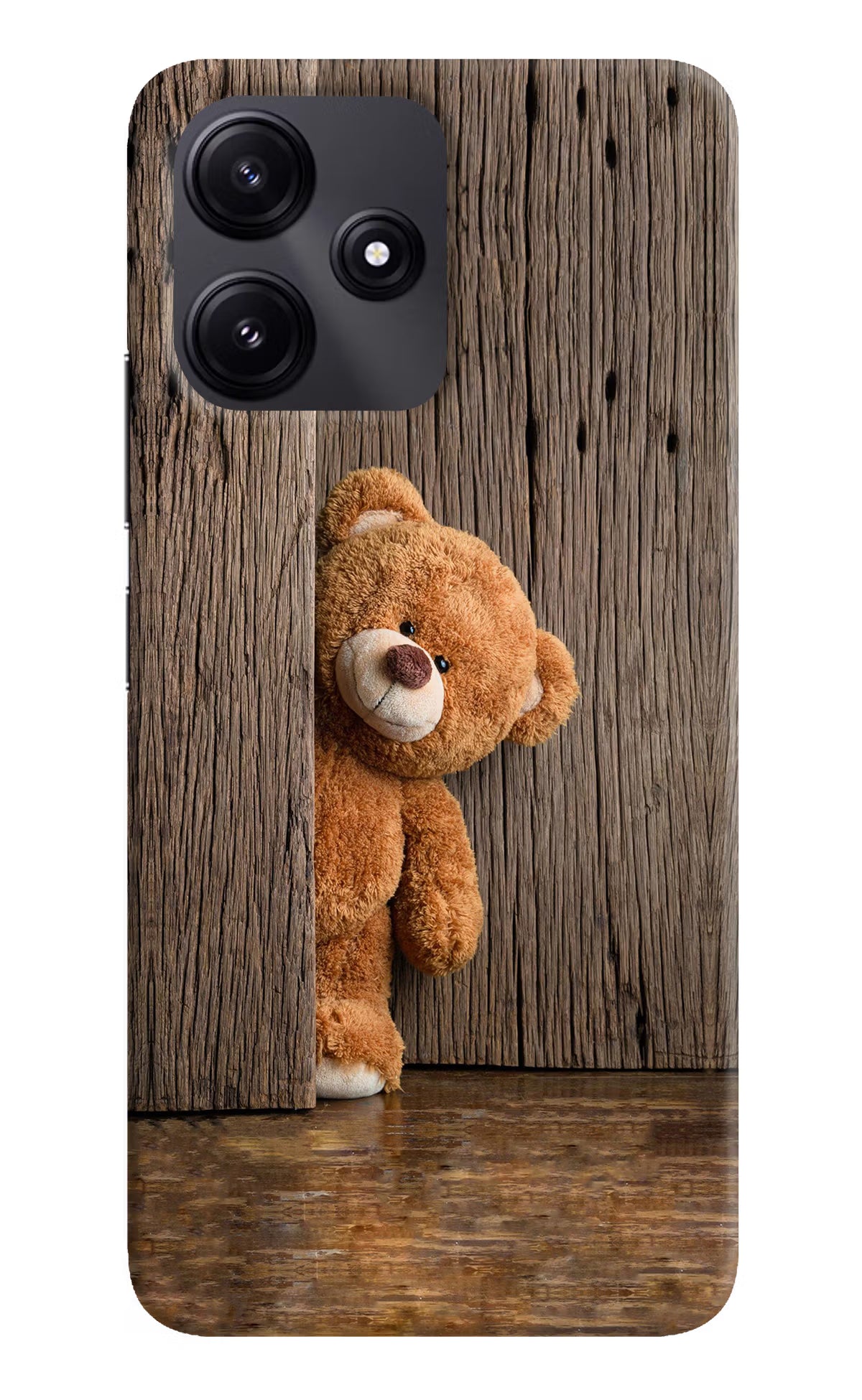 Teddy Wooden Redmi 12 5G Hard Case Back Cover by Casekaro