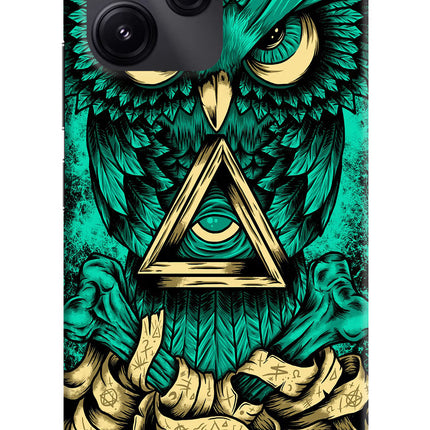 Green Owl Redmi 12 5G Hard Case Back Cover by Casekaro