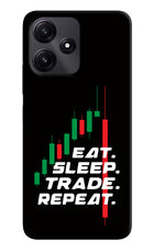 Eat Sleep Trade Repeat Redmi 12 5G Hard Case Back Cover by Casekaro