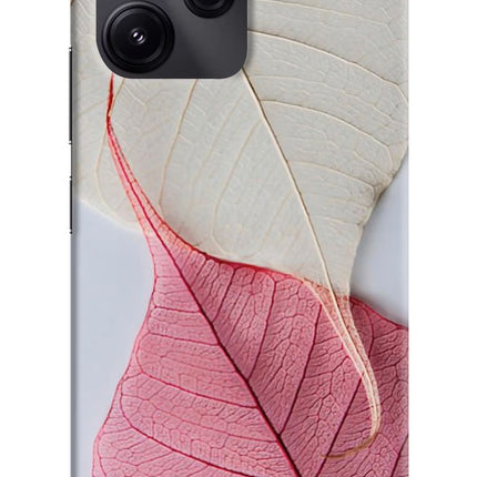 White Pink Leaf Redmi 12 5G Hard Case Back Cover by Casekaro