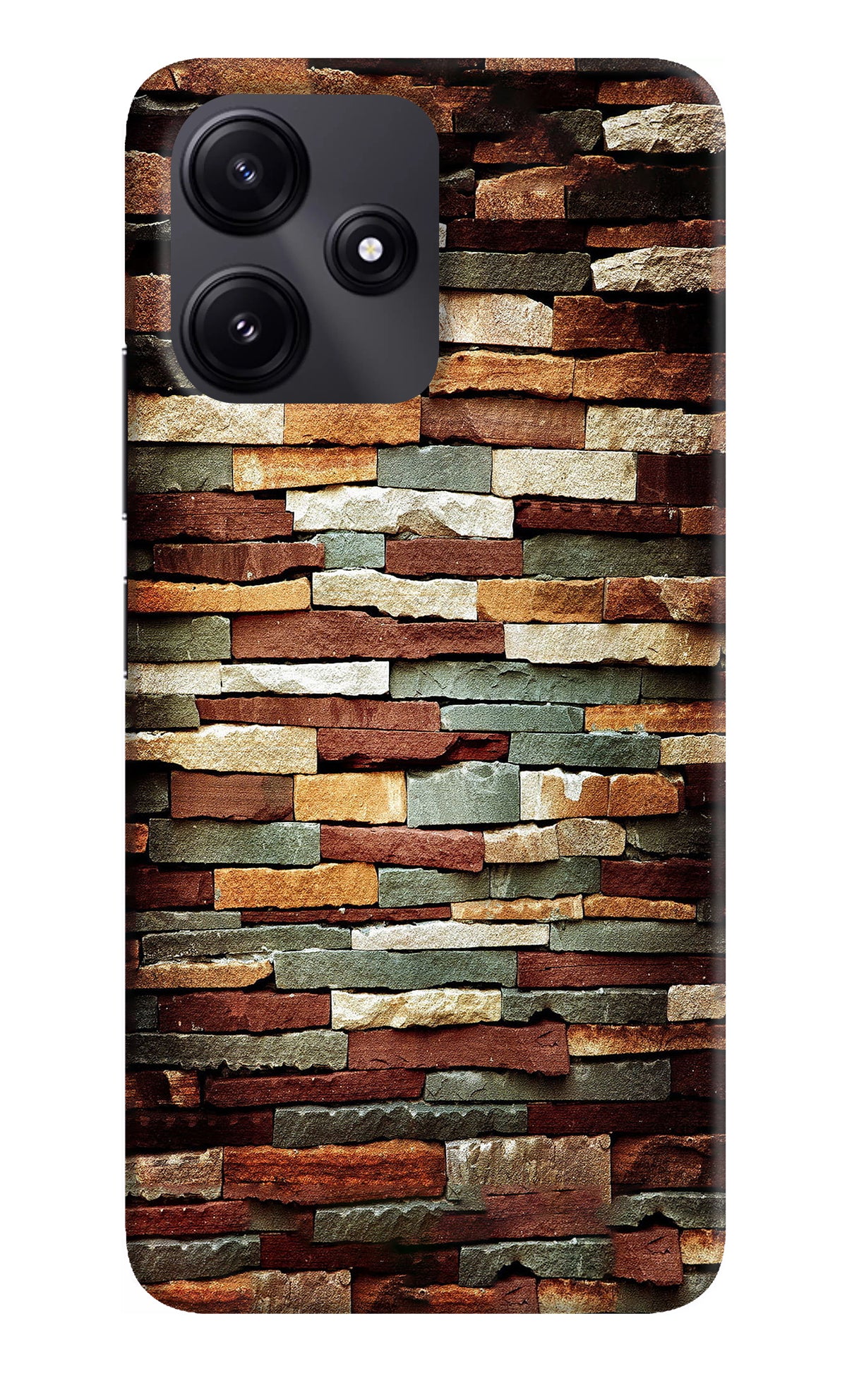 Bricks Pattern Redmi 12 5G Back Cover