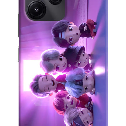 BTS Chibi Redmi 12 5G Hard Case Back Cover by Casekaro