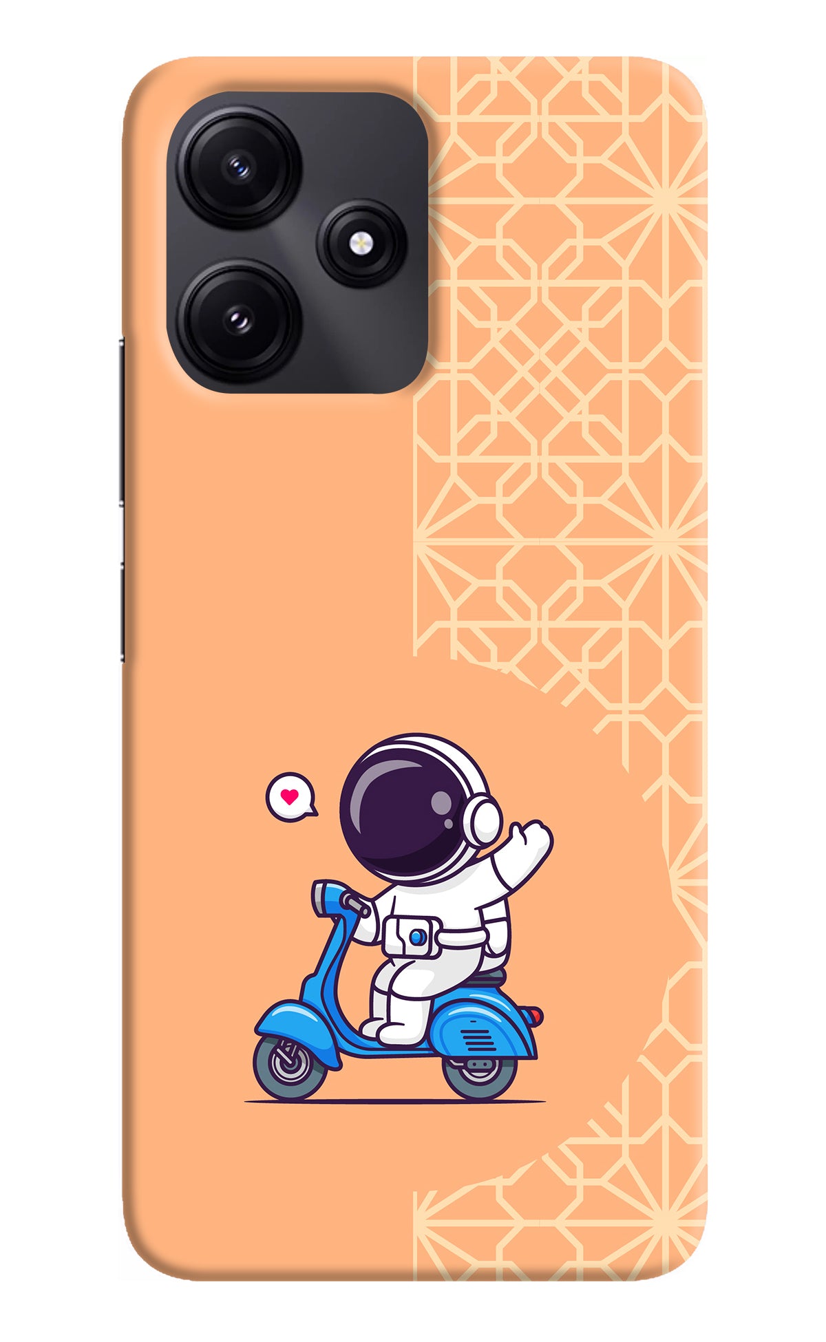 Cute Astronaut Riding Redmi 12 5G Back Cover