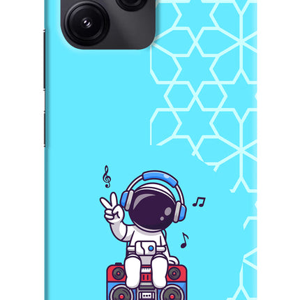 Cute Astronaut Chilling Redmi 12 5G Hard Case Back Cover by Casekaro