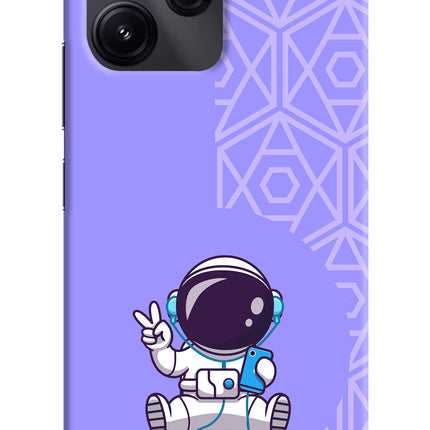 Cute Astronaut Chilling Redmi 12 5G Hard Case Back Cover by Casekaro