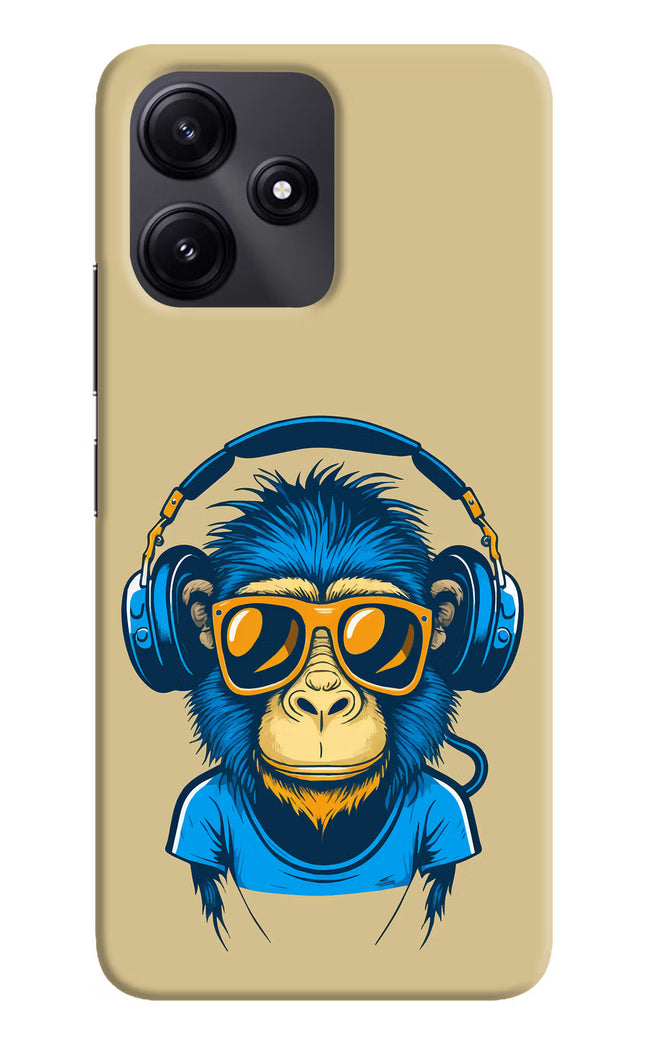 Monkey Headphone Redmi 12 5G Hard Case Back Cover by Casekaro