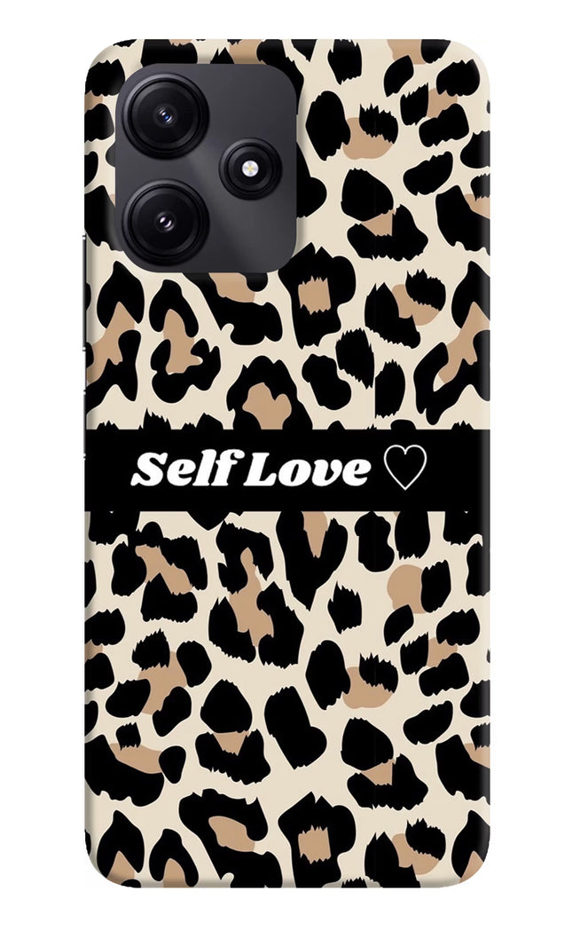 Leopard Print Self Love Redmi 12 5G Hard Case Back Cover by Casekaro
