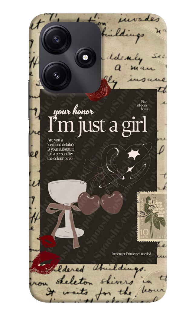 I am just a girl Redmi 12 5G Hard Case Back Cover by Casekaro
