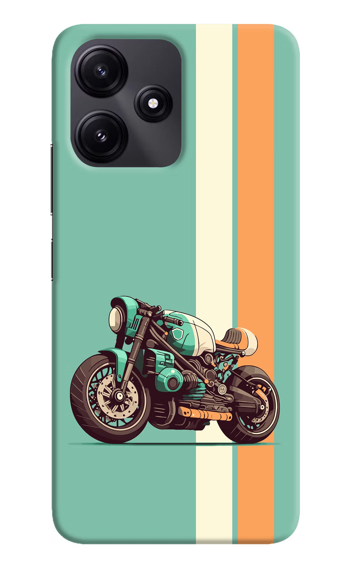 Striped Moto Drift Redmi 12 5G Hard Case Back Cover by Casekaro