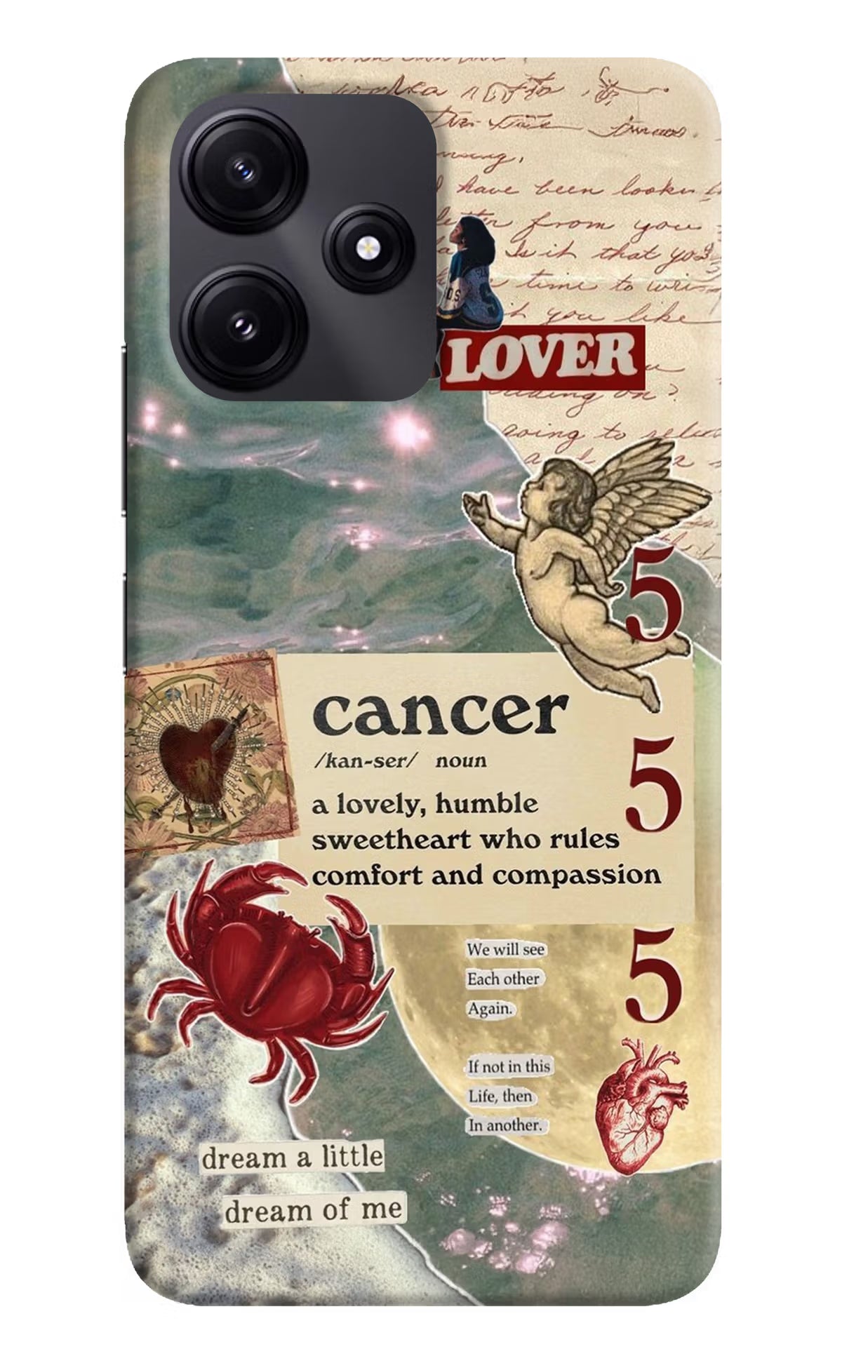 Cancer Zodiac Redmi 12 5G Hard Case Back Cover by Casekaro