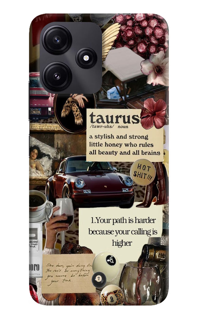 Taurus Zodiac Redmi 12 5G Hard Case Back Cover by Casekaro