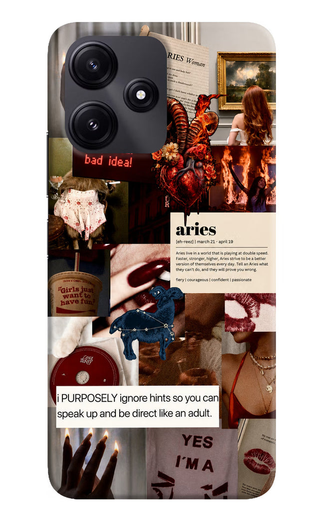Zodiac Aries Redmi 12 5G Hard Case Back Cover by Casekaro