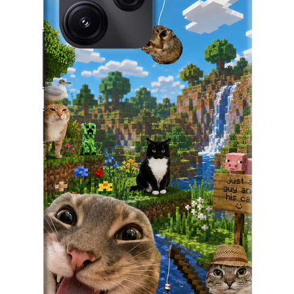 Minecraft Cat Chaos Redmi 12 5G Hard Case Back Cover by Casekaro