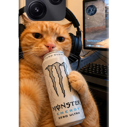 Gamer Cat Energy Redmi 12 5G Hard Case Back Cover by Casekaro