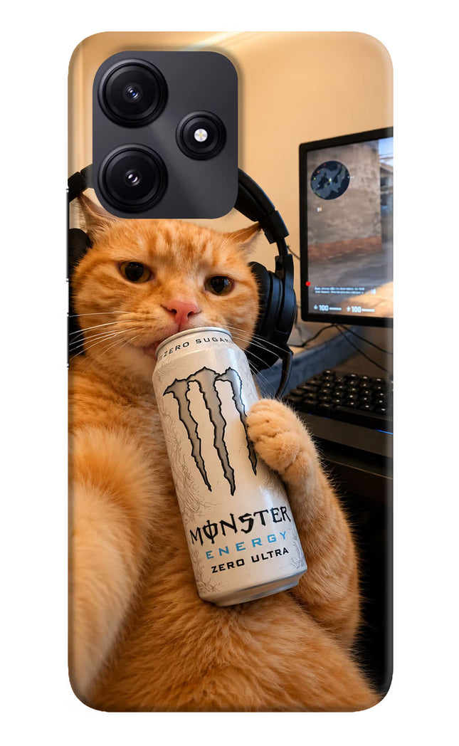 Gamer Cat Energy Redmi 12 5G Hard Case Back Cover by Casekaro