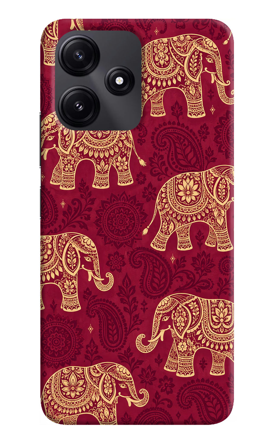 Maroon Elephant Redmi 12 5G Back Cover, Hard case