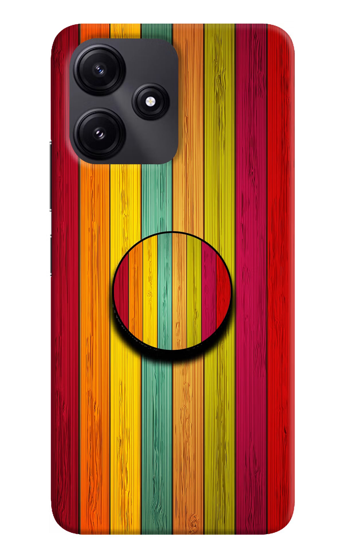 Multicolor Wooden Redmi 12 5G Pop Case by Casekaro