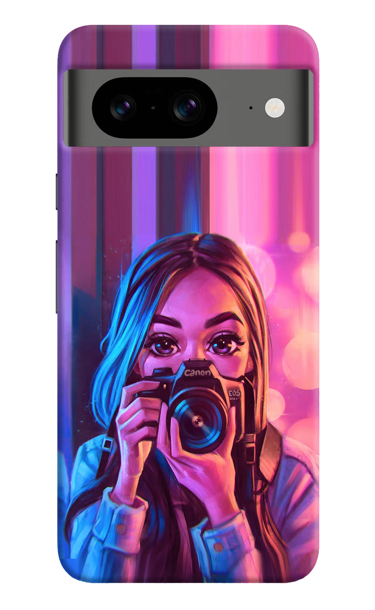 Girl Photographer Google Pixel 8 Hard Case Back Cover by Casekaro