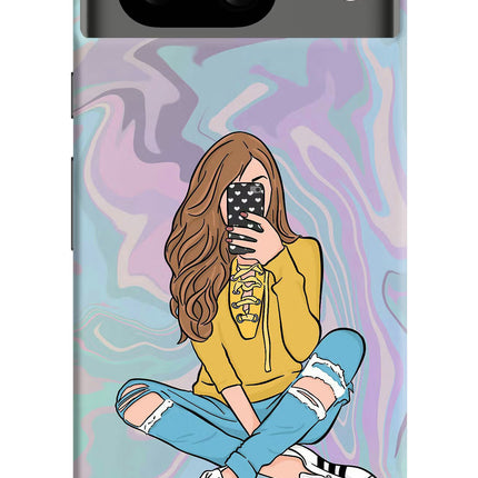 Selfie Girl Google Pixel 8 Hard Case Back Cover by Casekaro