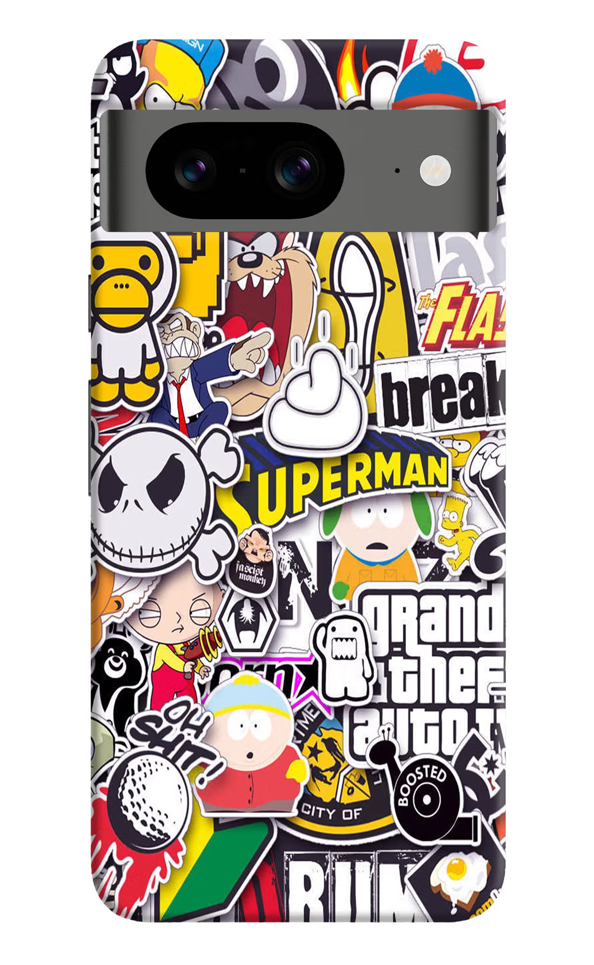 Sticker Bomb Google Pixel 8 Hard Case Back Cover by Casekaro