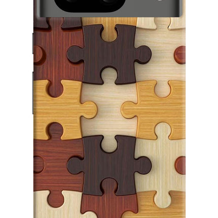 Wooden Puzzle Google Pixel 8 Hard Case Back Cover by Casekaro