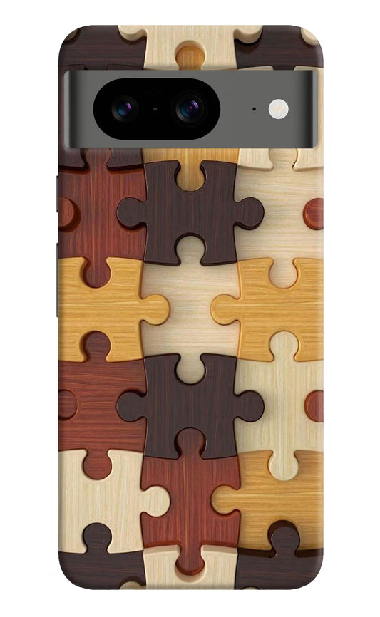 Wooden Puzzle Google Pixel 8 Hard Case Back Cover by Casekaro