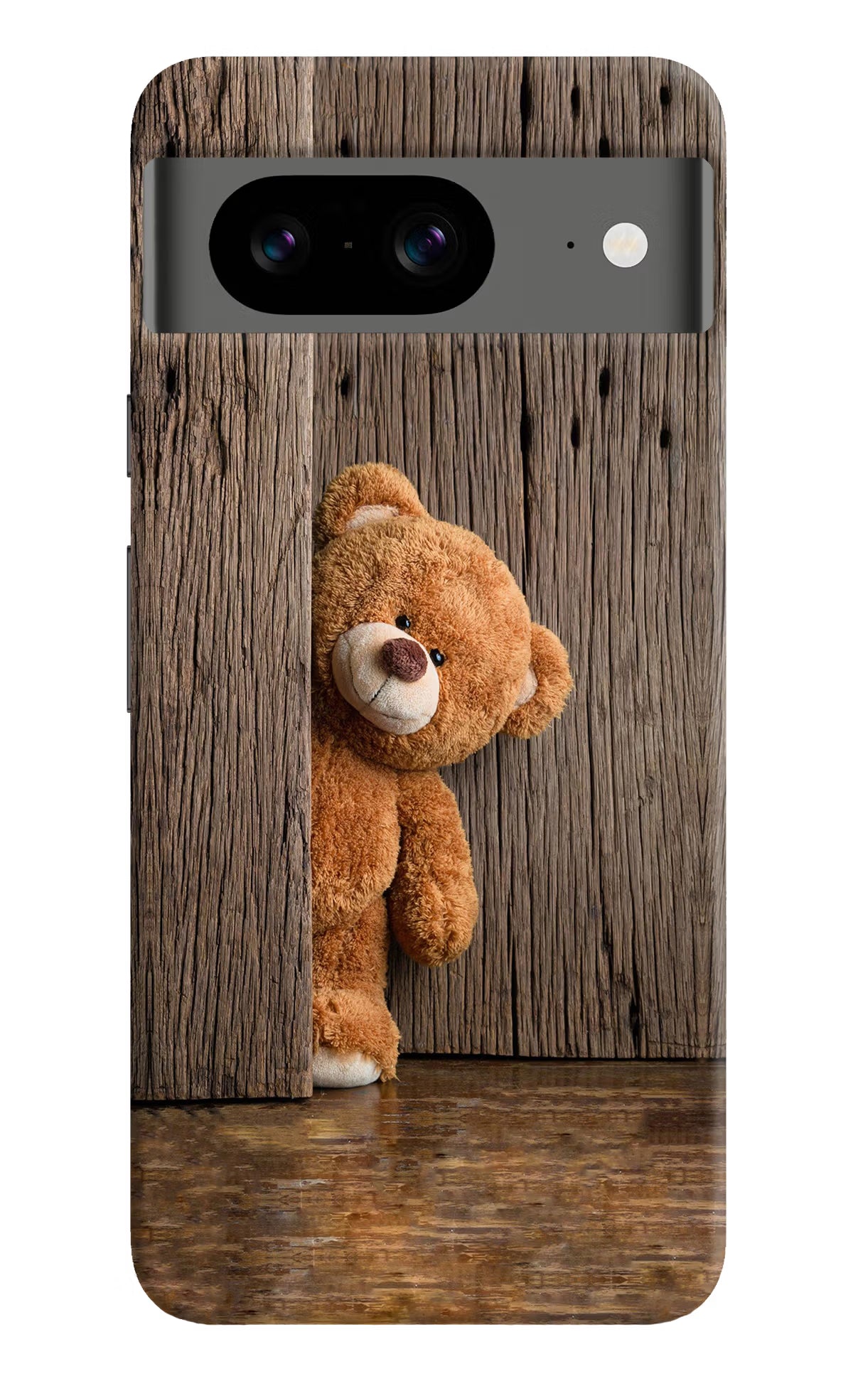 Teddy Wooden Google Pixel 8 Hard Case Back Cover by Casekaro