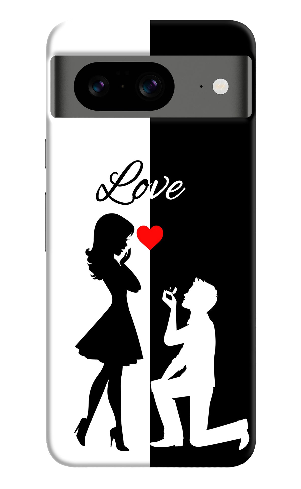 Love Propose Black And White Google Pixel 8 Back Cover