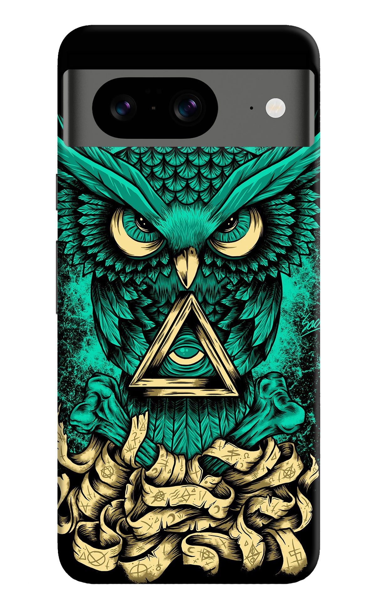 Green Owl Google Pixel 8 Back Cover