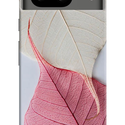 White Pink Leaf Google Pixel 8 Hard Case Back Cover by Casekaro