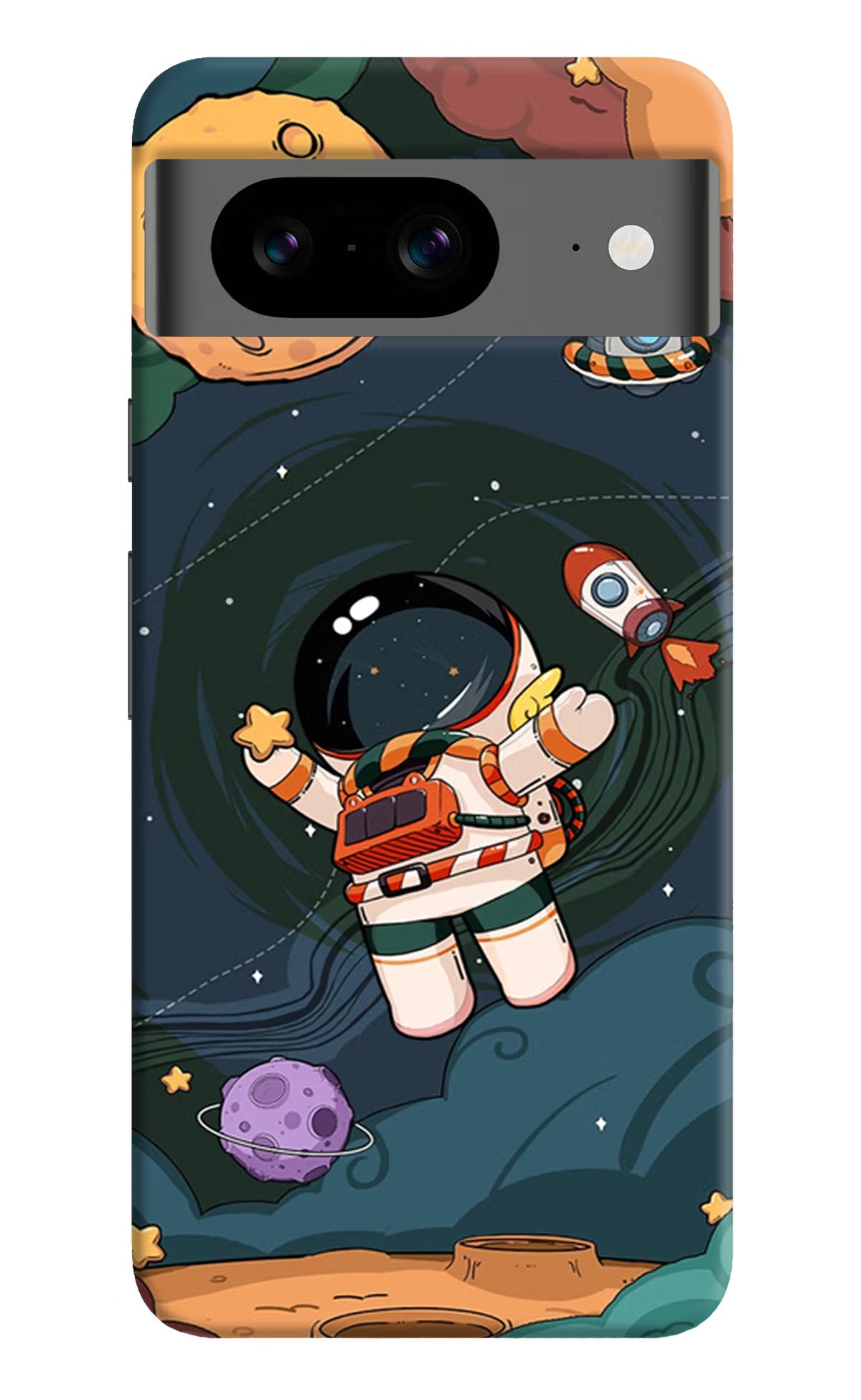 Cartoon Astronaut Google Pixel 8 Hard Case Back Cover by Casekaro