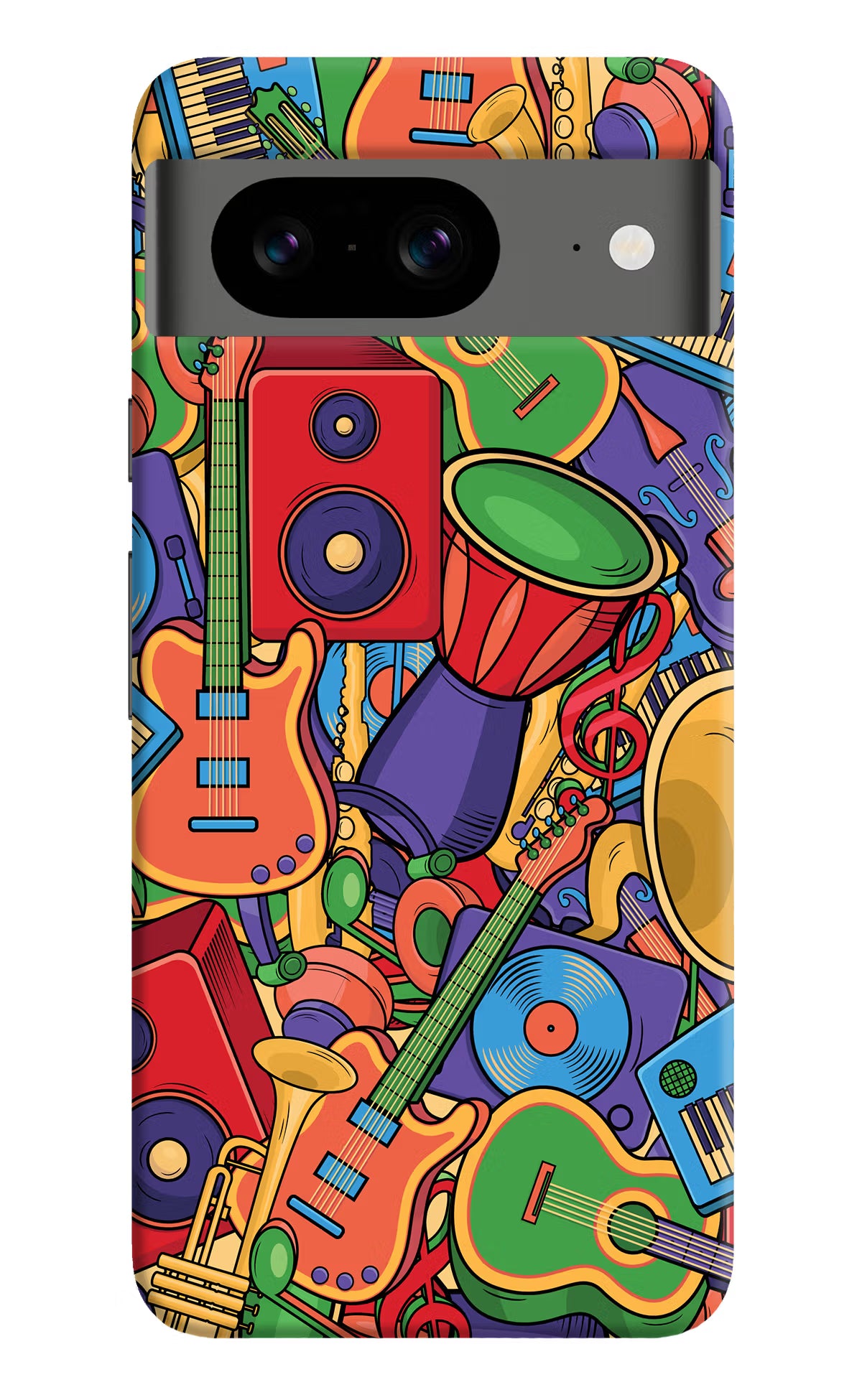 Music Instrument Doodle Google Pixel 8 Hard Case Back Cover by Casekaro