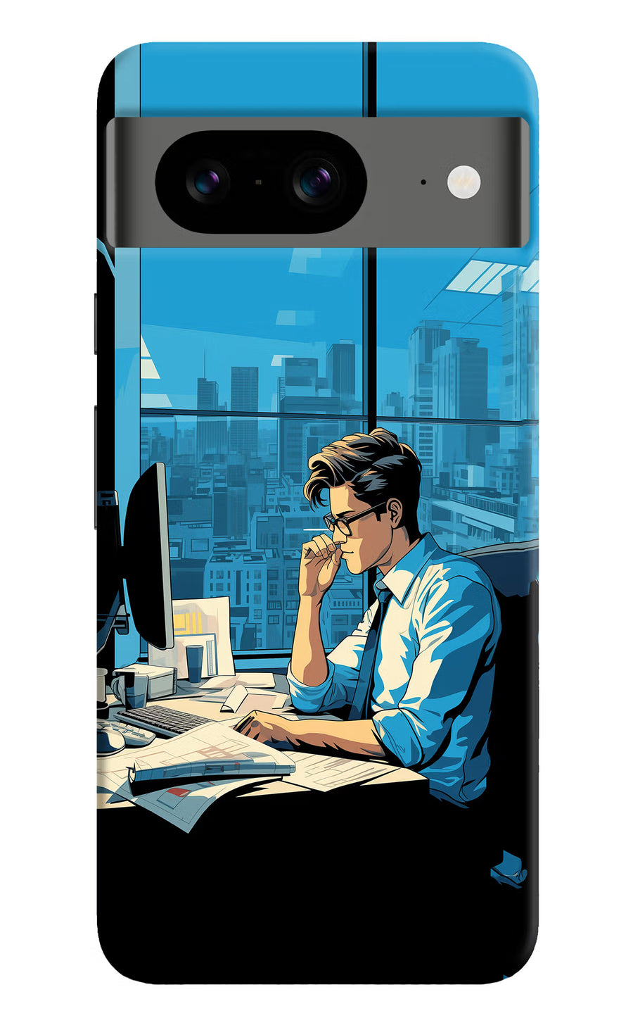 Focused Hustler (AI Generated) Google Pixel 8 Back Cover, Hard case