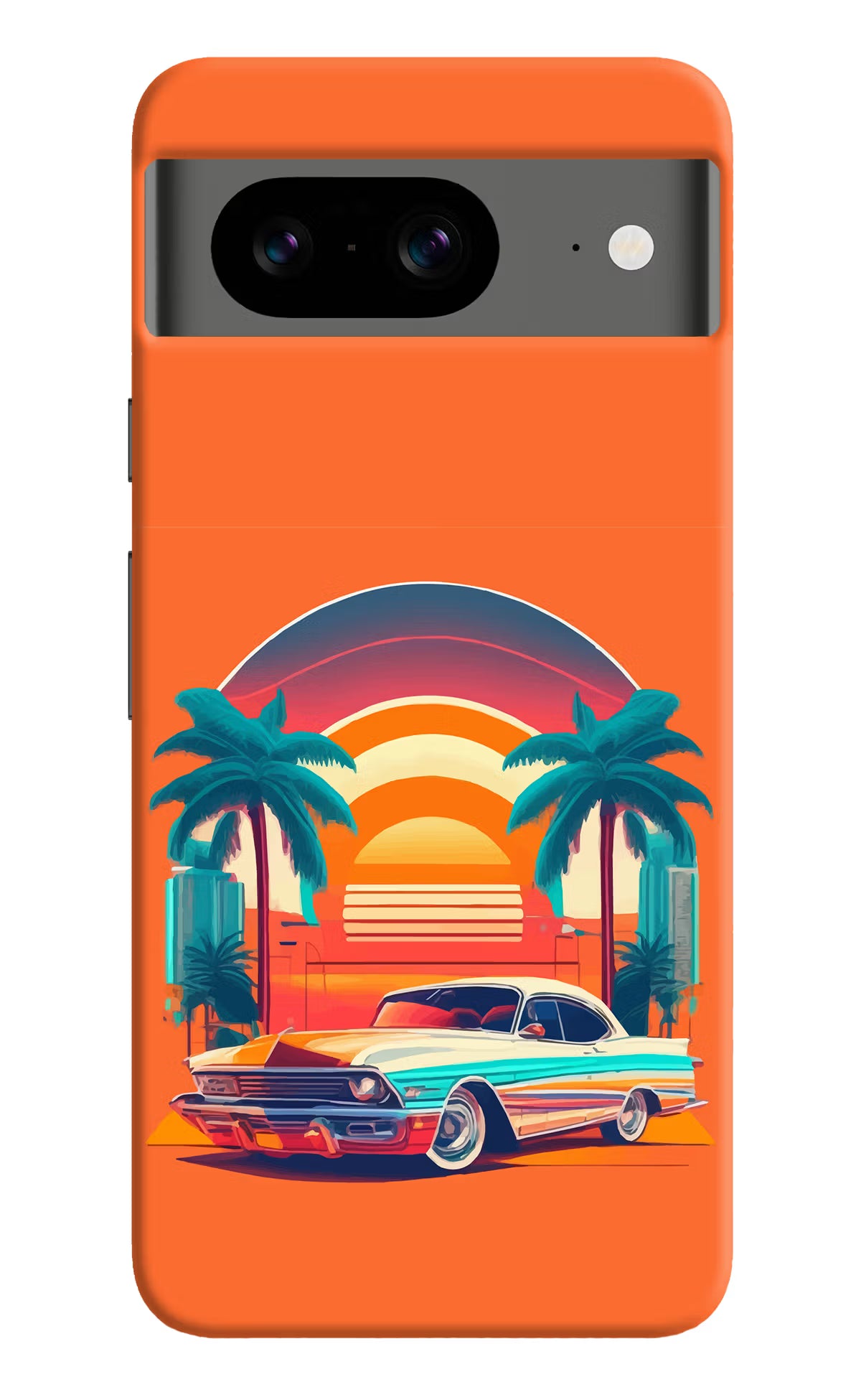 Palm Drive 80s Google Pixel 8 Hard Case Back Cover by Casekaro