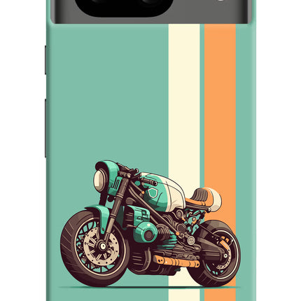 Striped Moto Drift Google Pixel 8 Hard Case Back Cover by Casekaro