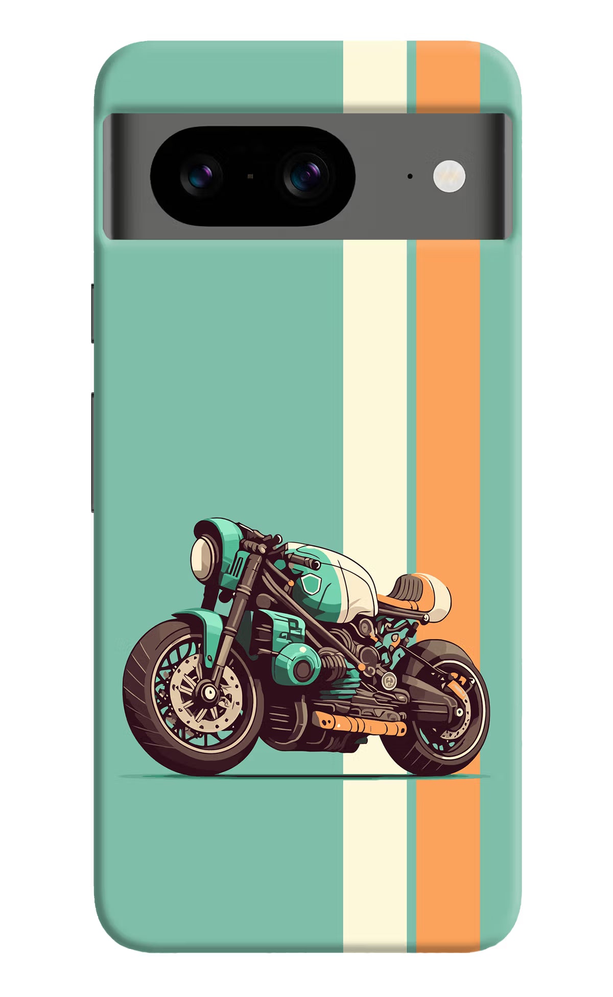 Striped Moto Drift Google Pixel 8 Hard Case Back Cover by Casekaro