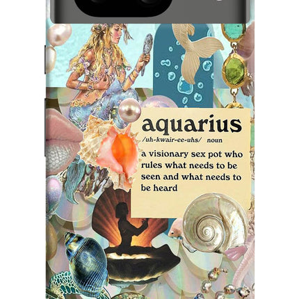 Aquarius Zodiac Google Pixel 8 Hard Case Back Cover by Casekaro