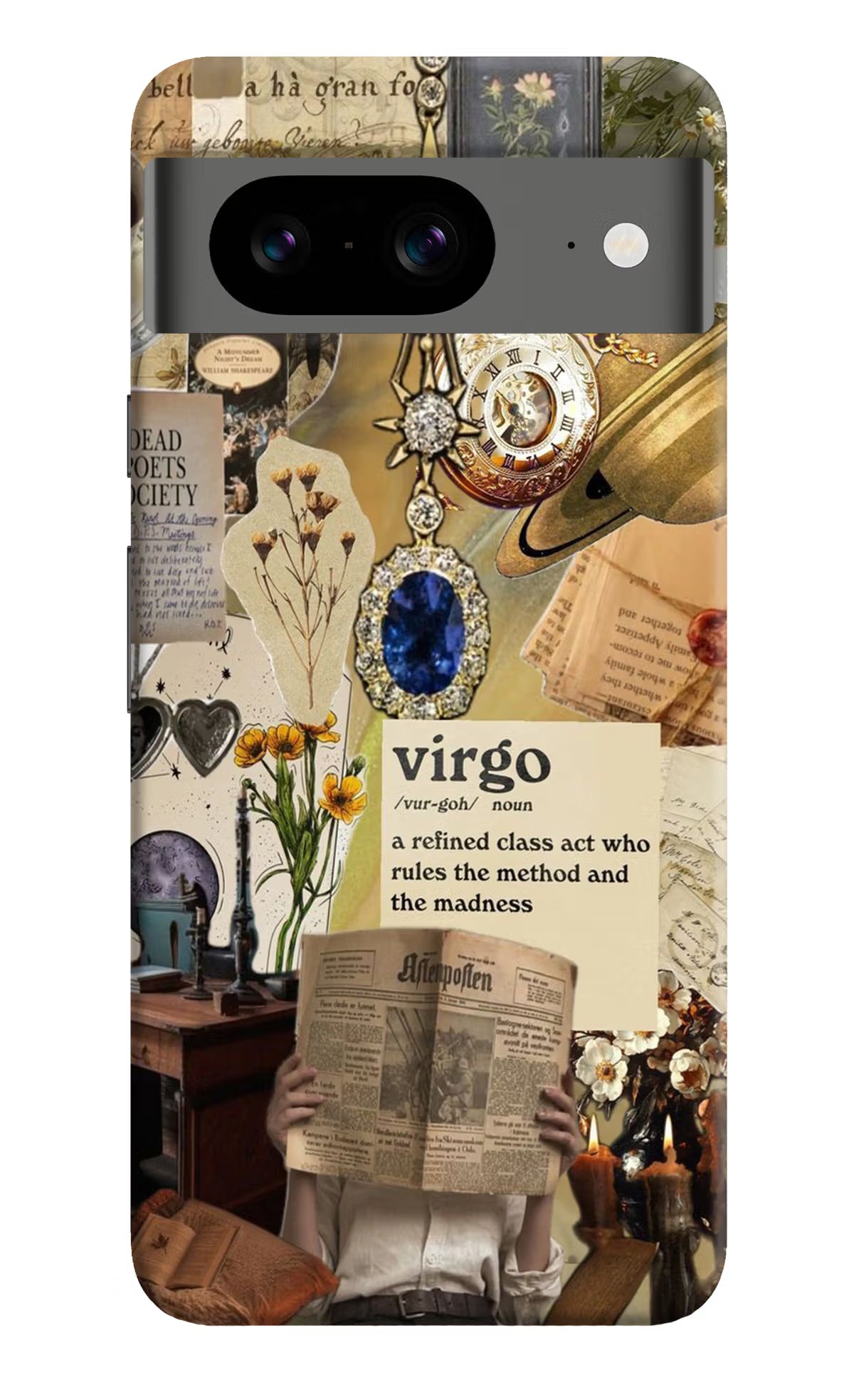 Virgo Zodiac Google Pixel 8 Hard Case Back Cover by Casekaro